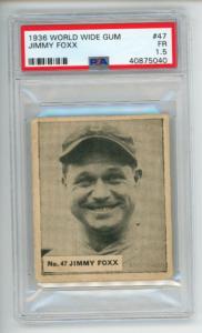 1936 Jimmie Foxx Athletics Red Sox Sports Card