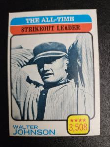 1973 Topps Walter Johnson Baseball Card #478