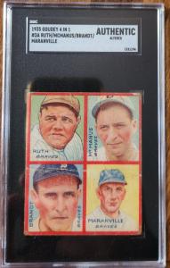 1935 Goudey 4-in-1 Babe Ruth Baseball Card