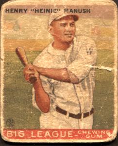 1933 Goudey Heinie Manush HOF #47 Card