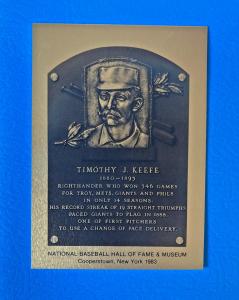 Tim Keefe Hall of Fame Plaque Card
