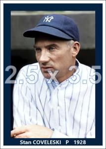 Stan Coveleski 1928 Yankees Colorized Print Options