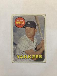 1969 Topps Mickey Mantle Yellow Name Card #500