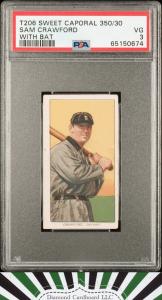 1909 T206 Sam Crawford Bat Card PSA 3