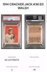 1914 Cracker Jack Ed Walsh HOF Rare Card