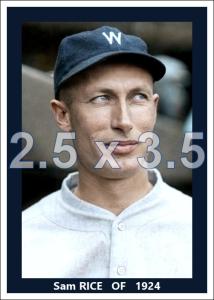 Sam Rice 1924 Washington Senators Colorized Print