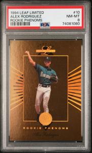 1994 Leaf Limited Alex Rodriguez Rookie Card PSA 8