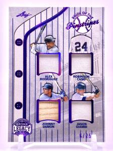 2025 Leaf Bronx Legacy Quad Relic A-ROD Cano Damon Giambi