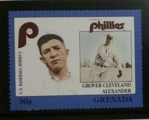 1988 Grenada Baseball Stamps Plus Bio Card