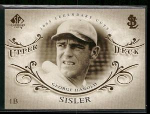 2005 SP Legendary Cuts George Sisler Card