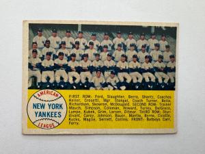 1958 Topps #246 Yankees Team Card - Eye Catching