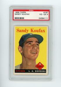 1958 Topps Sandy Koufax #187 Dodgers HOF Card
