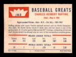 1960 Fleer Red Ruffing #63 Sports Card