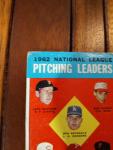 1963 Topps #7 National League Pitching Leaders Card