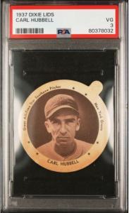 1937 Carl Hubbell Baseball Card PSA 3 Giants