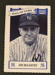 1992 Aiwa Yankees Joe McCarthy Baseball Card