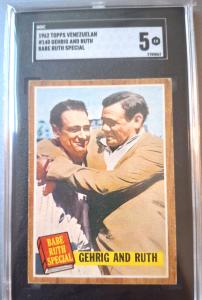 1962 Venezuela Topps Gehrig & Ruth #140 SGC 5