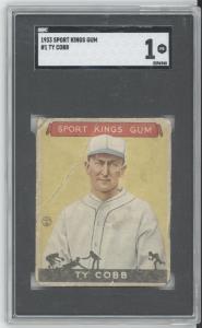 1933 Goudey Ty Cobb #1 Sports Card SGC 1