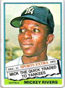 1976 Topps Mickey Rivers #85T Yankees Card