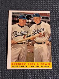1958 Topps Dodgers Duke Snider & Walter Alston Card