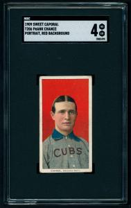 1909-11 T206 Frank Chance Cubs Card Red Background