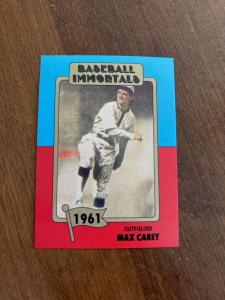 Max Carey 1980-87 SSPC Baseball Immortals Card