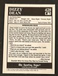 1992 Conlon Collection Dizzy Dean Baseball Card #428