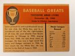 1961 Fleer Ted Lyons Baseball Card #122