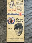1959 Famous Senators Goose Goslin Matchbook Cover