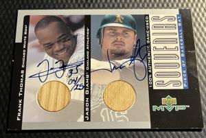 2001 Frank Thomas & Jason Giambi Dual Auto Card