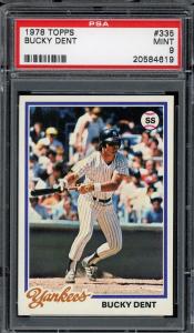 1978 Topps Bucky Dent Baseball Card PSA 9