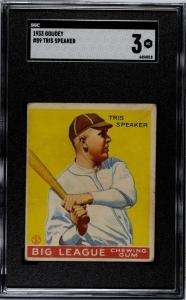 1933 Goudey Tris Speaker Card #89 SGC 3