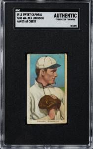 Walter Johnson 1911 T206 Sweet Caporal SGC Authentic