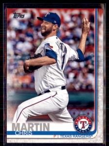 2019 Topps Chris Martin Texas Rangers 5 Card Set