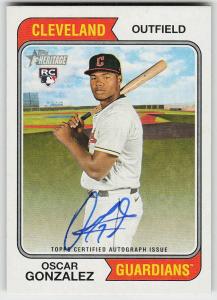 2023 Topps Heritage Oscar Gonzalez Baseball Card