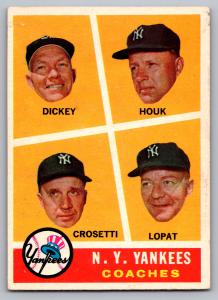 1960 Topps Frankie Crosetti Bill Dickey Yankees Card