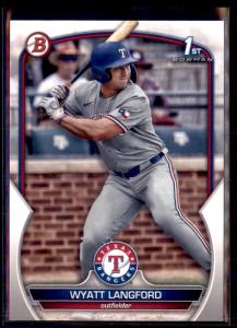 2023 Wyatt Langford Texas Rangers Bowman Draft 5 Cards