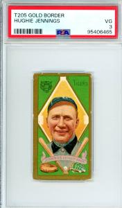 1909 T205 Gold Border Hughie Jennings Baseball Card