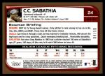2008 Bowman Chrome Gold Refractor CC Sabathia #24