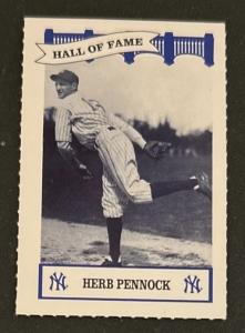 1992 Herb Pennock Yankees Hall of Fame Card