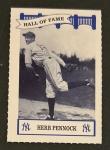 1992 Herb Pennock Yankees Hall of Fame Card