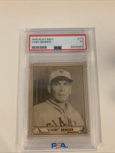 1940 Play Ball Chief Bender #172 Superman Ad