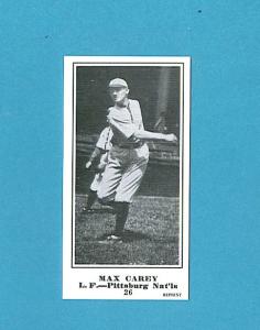 1915 M101-5 Max Carey Sports Card Reprint
