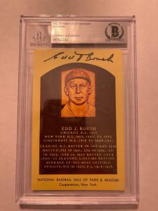 Edd Roush Autographed Hall of Fame Postcard