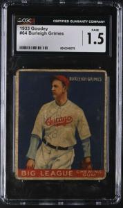 1933 Goudey Burleigh Grimes Rookie Card 64