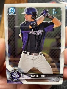2018 Sam Hilliard Rookie Bowman Card #BP-13