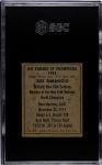 1951 Berk Ross Joe DiMaggio SGC Authentic Card