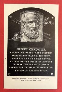 Henry Chadwick HOF Plaque Postcard 1956-63
