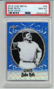 2019 Leaf Metal Babe Ruth Blue Wave Card