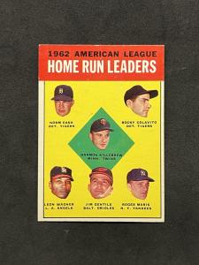 1963 Topps #4 Killebrew Maris Home Run Leaders Card
